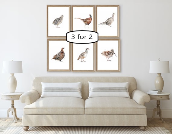 Watercolour Game Birds Print Country Home Decor Game Bird - Etsy ...