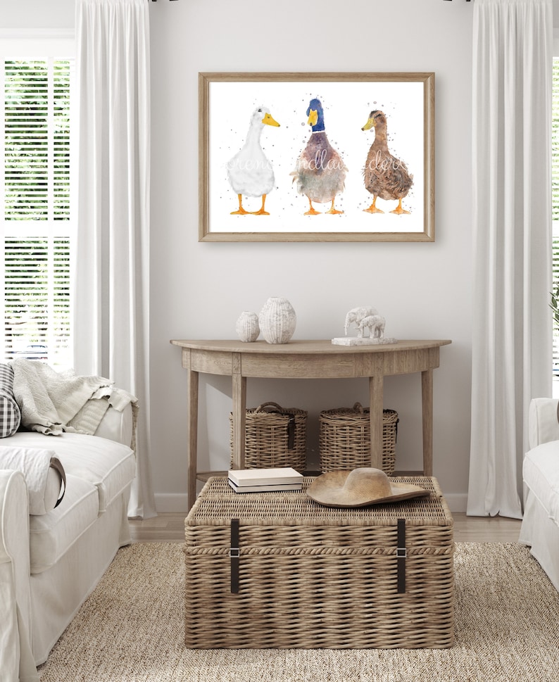 Watercolour Duck Print Trio of Duck Prints Duck Wall Art - Etsy