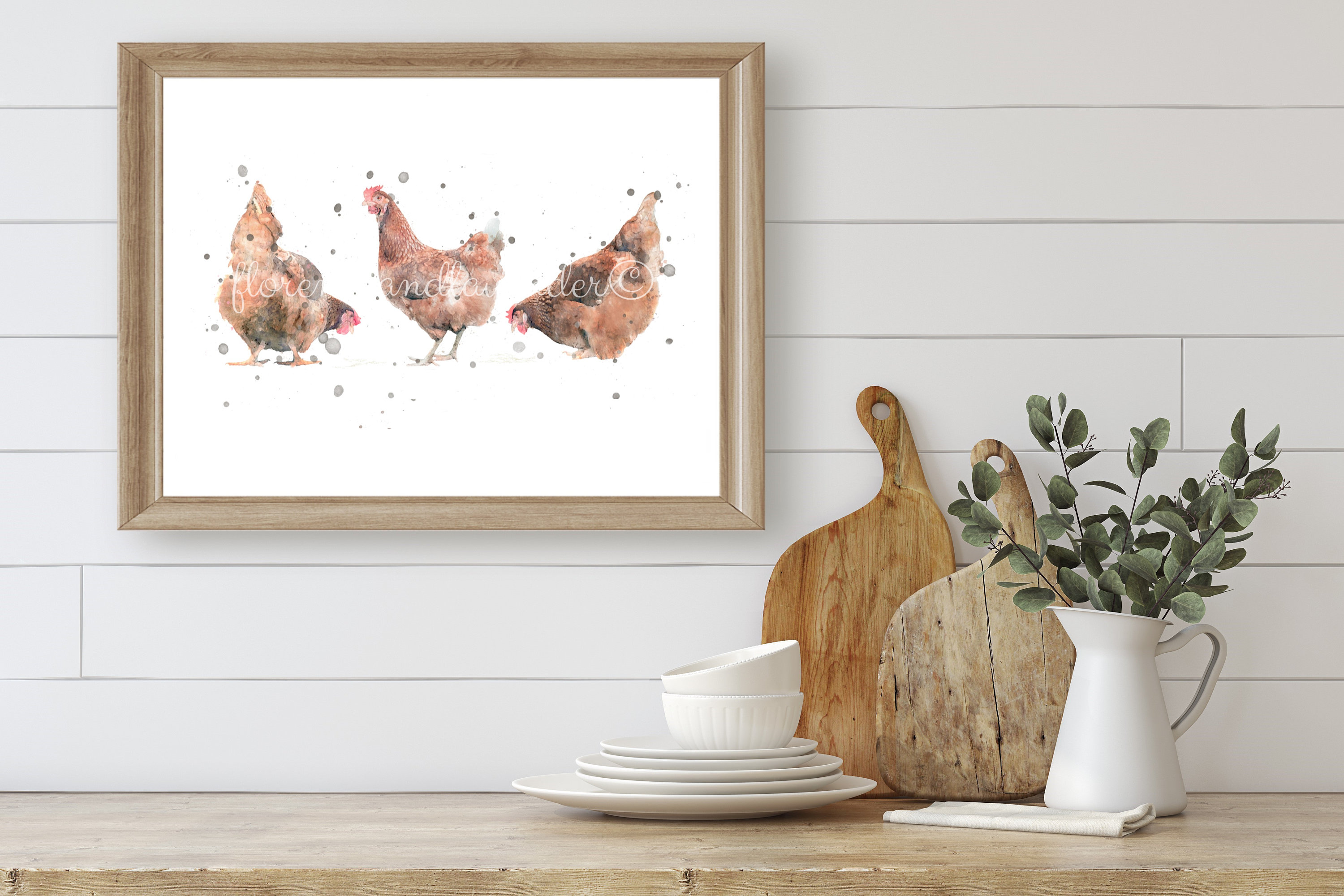 Watercolour Chicken Print Chicken Wall Art Chicken Gifts Etsy UK