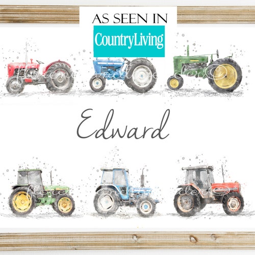 Tractor Print Farm Nursery Decor Vintage Tractor Gift Etsy