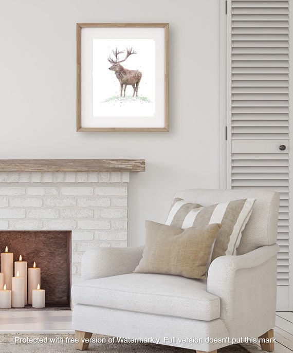 WATERCOLOUR STAG PRINT, Stag Painting, British Wildlife Prints, Country  Home Decor, Stag Wall Art, Stag Decor, Red Deer Gifts, Deer Print 