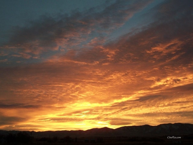 Wicked Sunset Outwest Over Mountains Photo With Psalm 63:1 - Etsy