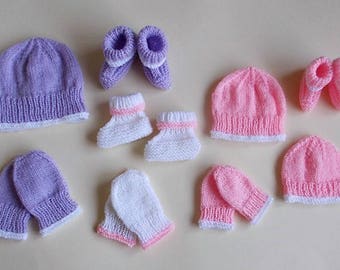 Marianna's Baby Hat, Mittens & Bootees Set - 4ply Knitting Pattern