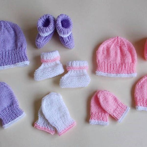 Marianna's Baby Hat, Mittens & Bootees Set - 4ply Knitting Pattern