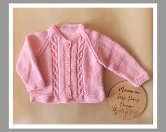 Lace Cable Baby Cardigan - Knitting Pattern