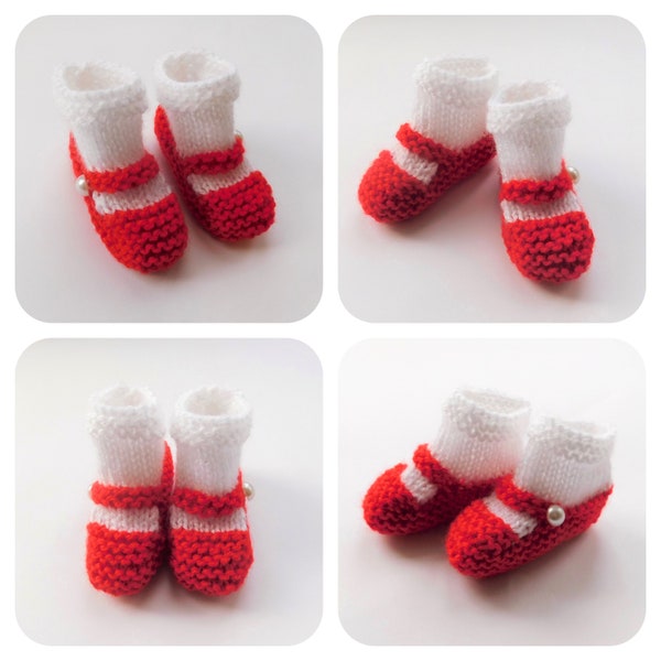 Velma - Baby Mary Jane Shoe & Sock Booties - Knitting Pattern