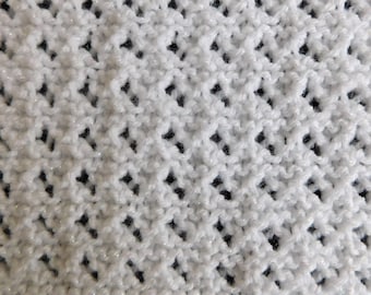 Jema ~ Lacy Garter Stitch Baby Blanket - Knitting Pattern