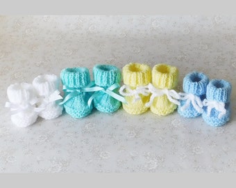 Sweetest Ever Preemie Baby or Baby Doll Booties - Knitting Pattern