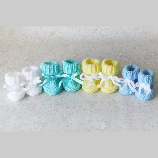 Sweetest Ever Preemie Baby or Baby Doll Booties - Knitting Pattern