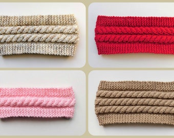 BONNIE Cabled Earwarmer Headbands - Knitting Pattern