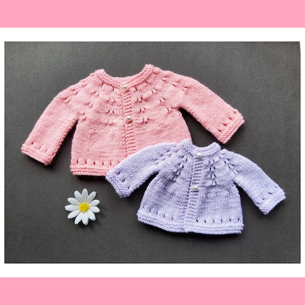 Cardigan pour bébé prématuré (ou poupée) Carla - Patron de tricot