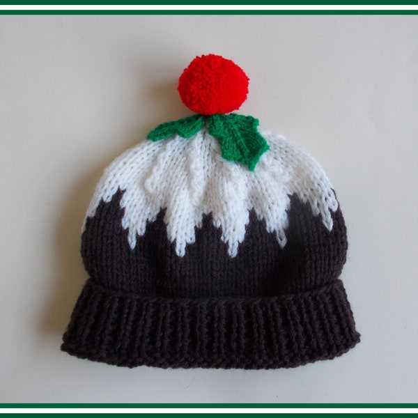 Ladies Christmas Pudding Hat - Knitting Pattern