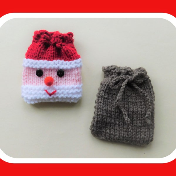 Santa and his Sack Gift Bags - Knitting Pattern