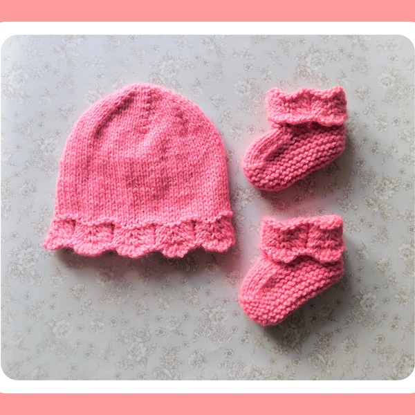 AMARA Baby Hat & Booties - Knitting Pattern