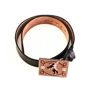 Vintage Black Leather Belt With Cowgirl Buckle, Vintage Cowboy Core Fashion, Ladies Western Wear Rodeo Fashion
