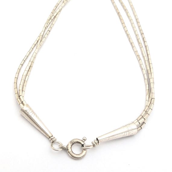 Liquid Silver Multi Strand Beaded Southwestern St… - image 7