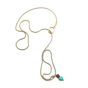 925 Sterling Silver Lariat Y Necklace, Sterling Silver Turquoise And Carnelian Bead Necklace, Gift For Her