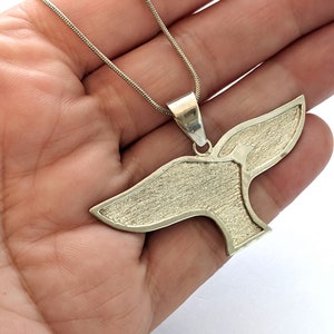 Vintage Silver Eagle Necklace, Large Silver Bird Medallion, Flying Eagle Pendant image 4