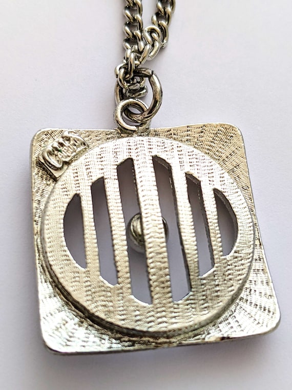 Celebrity NY Silver Tone Cut Out Square Pendant N… - image 7