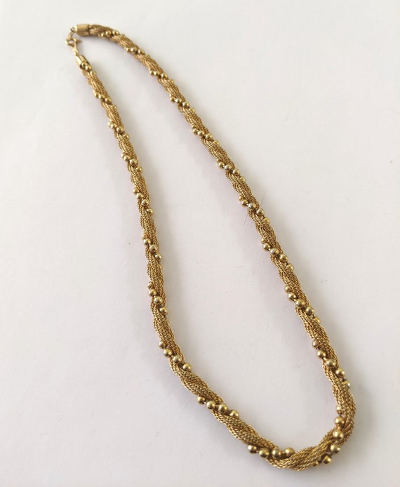 Vintage Avon Gold Tone 18 Inch Beaded Chain, Thin… - image 4