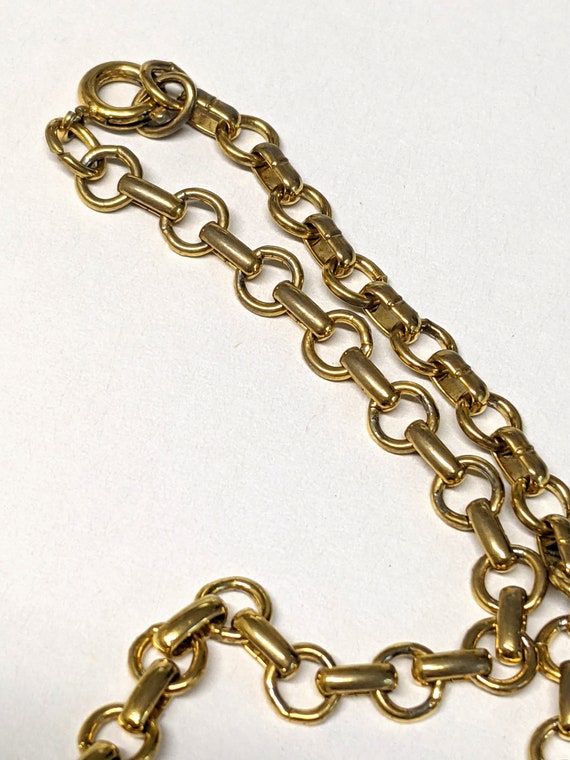 Vintage Gold Tone Fringe Choker Necklace, 1960s G… - image 9