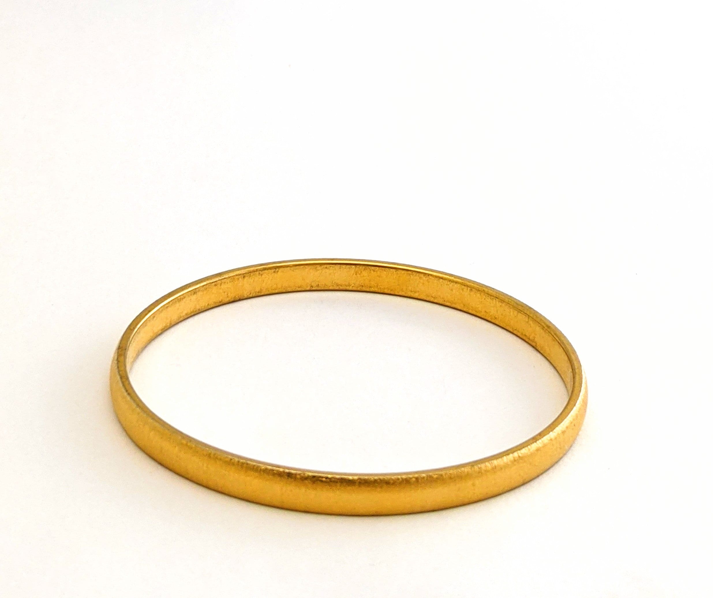 Vintage Gold Tone Monet Textured Gold Bangle Bracelet Size L