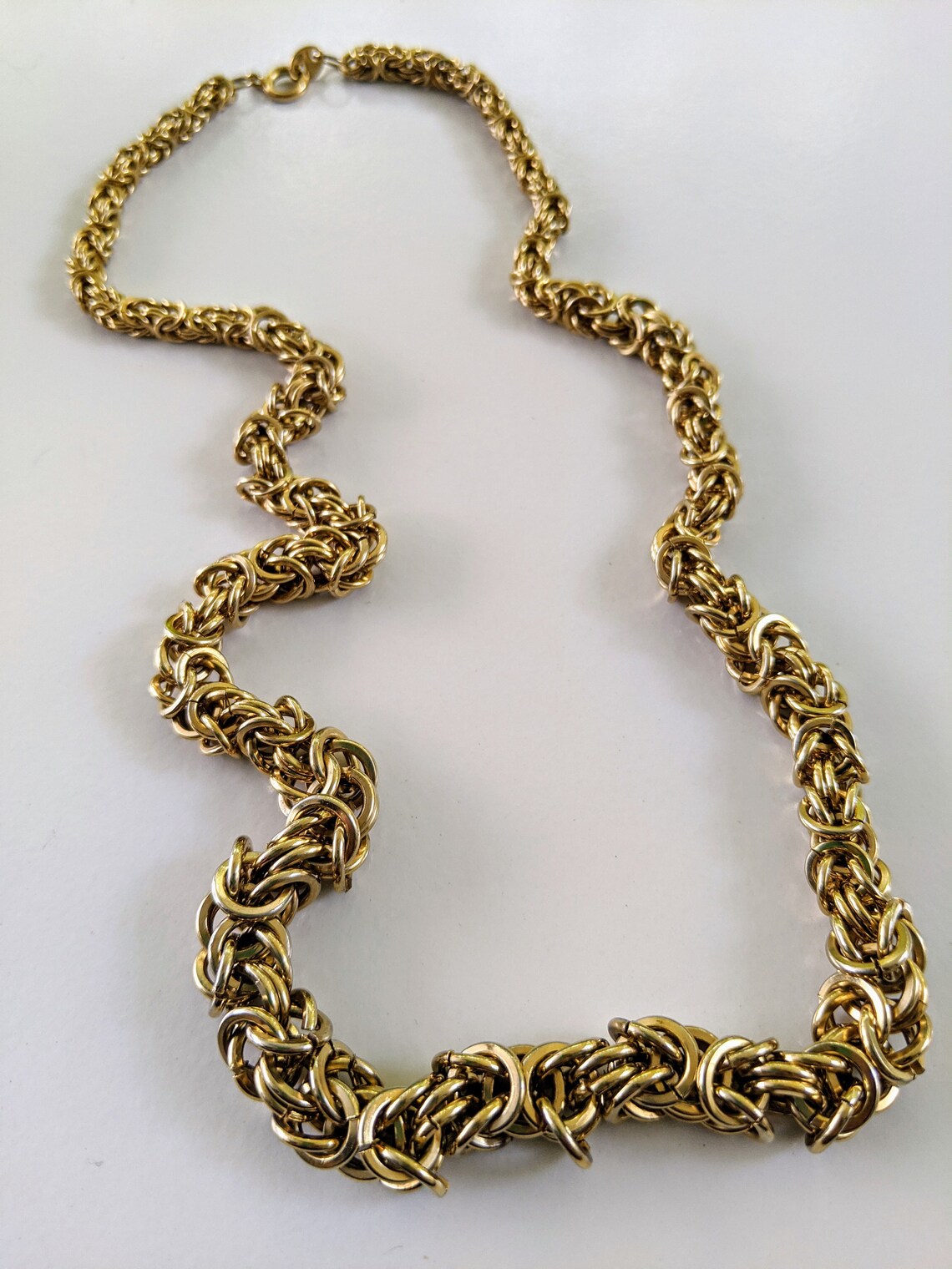 Chunky Vintage Gold Tone Chain Necklace Vintage Long Length Etsy