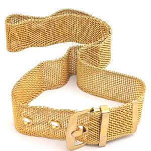 Ladies Vintage Gold Mesh Belt, Gold Tone Mesh Ladies Belt  display picture 1