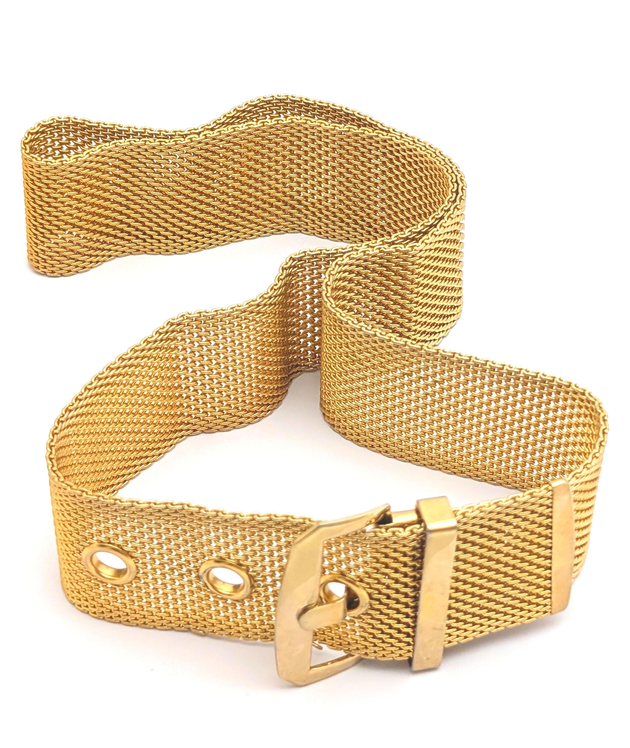 Ladies Vintage Gold Mesh Belt, Gold Tone Mesh Ladies Belt  display picture 3