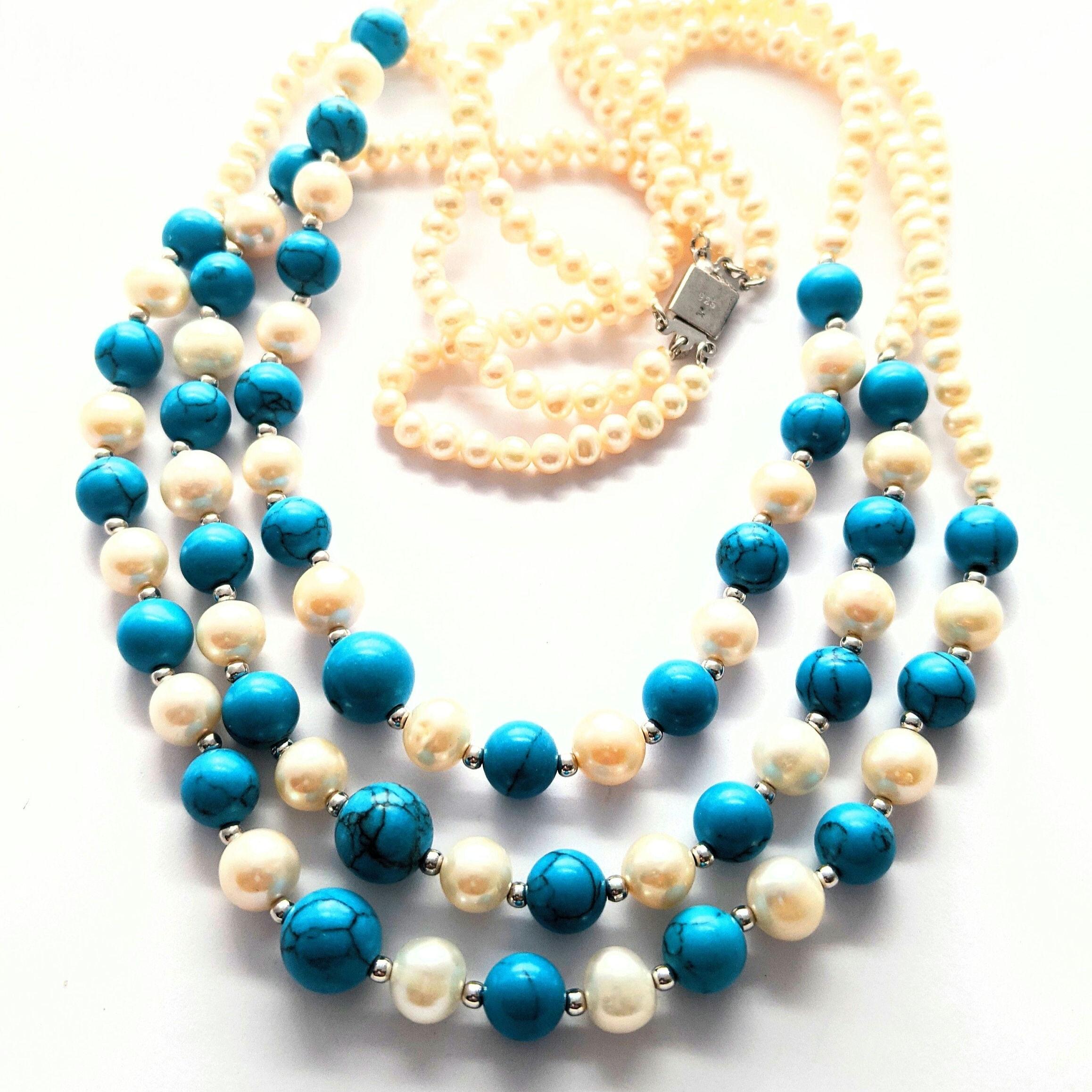 Danbury Mint Triple Strand Pearls, Multi Strand Pearl and