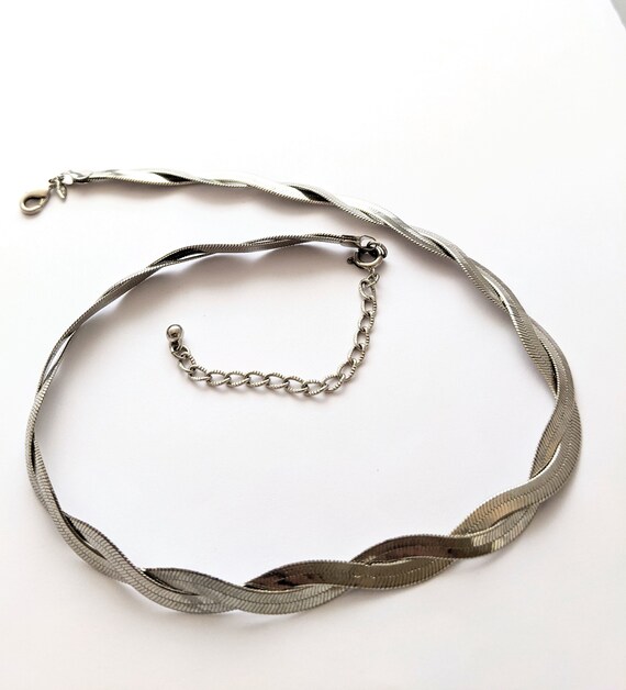 Silver Herringbone Two Strand Woven Chain, Ladies… - image 9