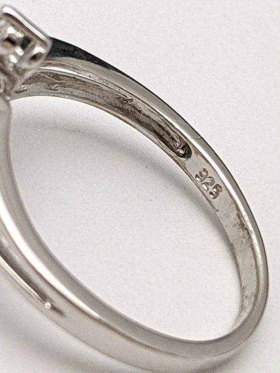 Sterling Silver Emerald Solitaire Ring, Vintage R… - image 5