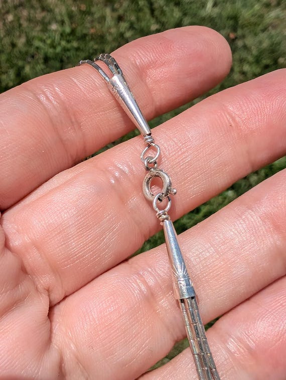 Liquid Silver Multi Strand Beaded Southwestern St… - image 5