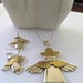 Alpaca Mexico Silver Angel Necklace and Earrings Jewelry Set, Vintage Large Angel Pendant Necklace Set