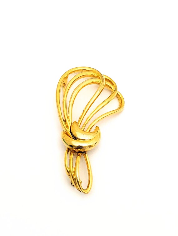 Vintage Gold Tone Stylish Knot Brooch, Large Gold 