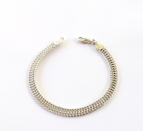 sterling silver flat chain bracelet