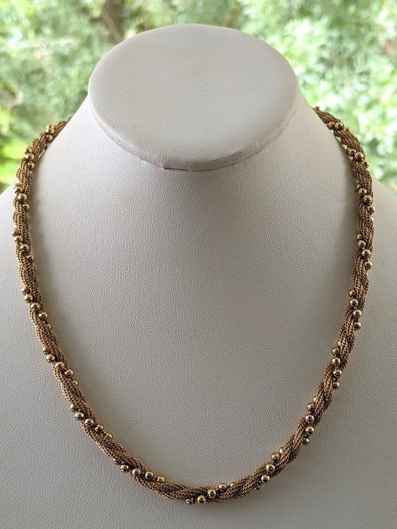 Vintage Avon Gold Tone 18 Inch Beaded Chain, Thin… - image 2