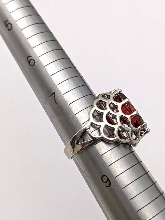 Large Red Stone Ring, Big Red Glass Stone Ring,  … - image 8