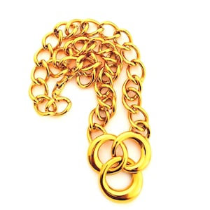 Napier Patent Pend Gold Tone Link Chain Necklace, Napier Gold Tone Vintage Necklace, Chunky Gold Tone Vintage Chain