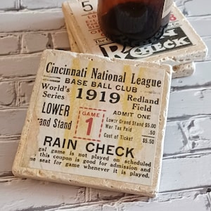 Crosley Field Memorabilia Untersetzer - 4-er Set - Ideal für Cincinnati Reds Enthusiasts und MLB Fans