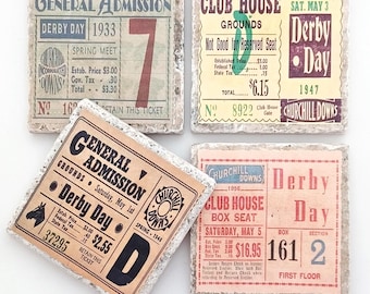 Set 4 Sottobicchieri Con Cavalli E Scritta 'Horse Racing' – Quadrati 9,5 Cm, Finitura Lucida, Retro In Sughero, Stampati UK - 4