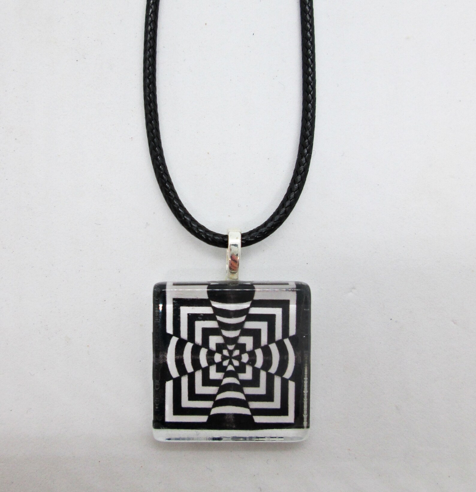 Optical Illusion Necklace Geometric Necklace Optical Etsy