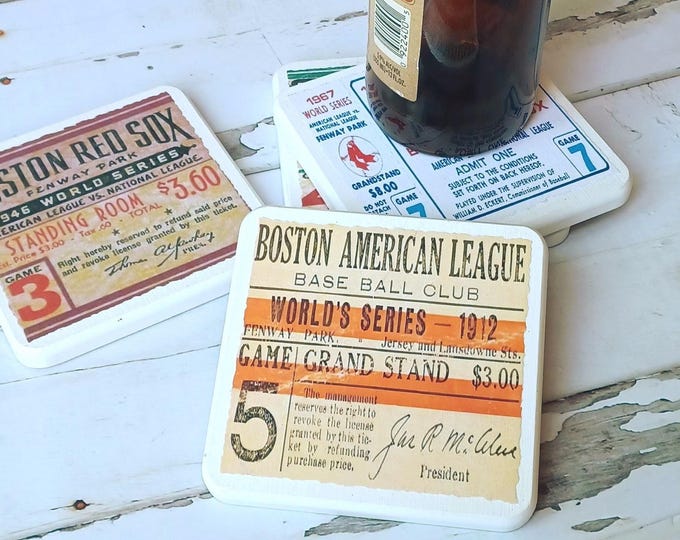 Boston Red Sox Coasters: Fenway Park Memorabilia, Set of 4