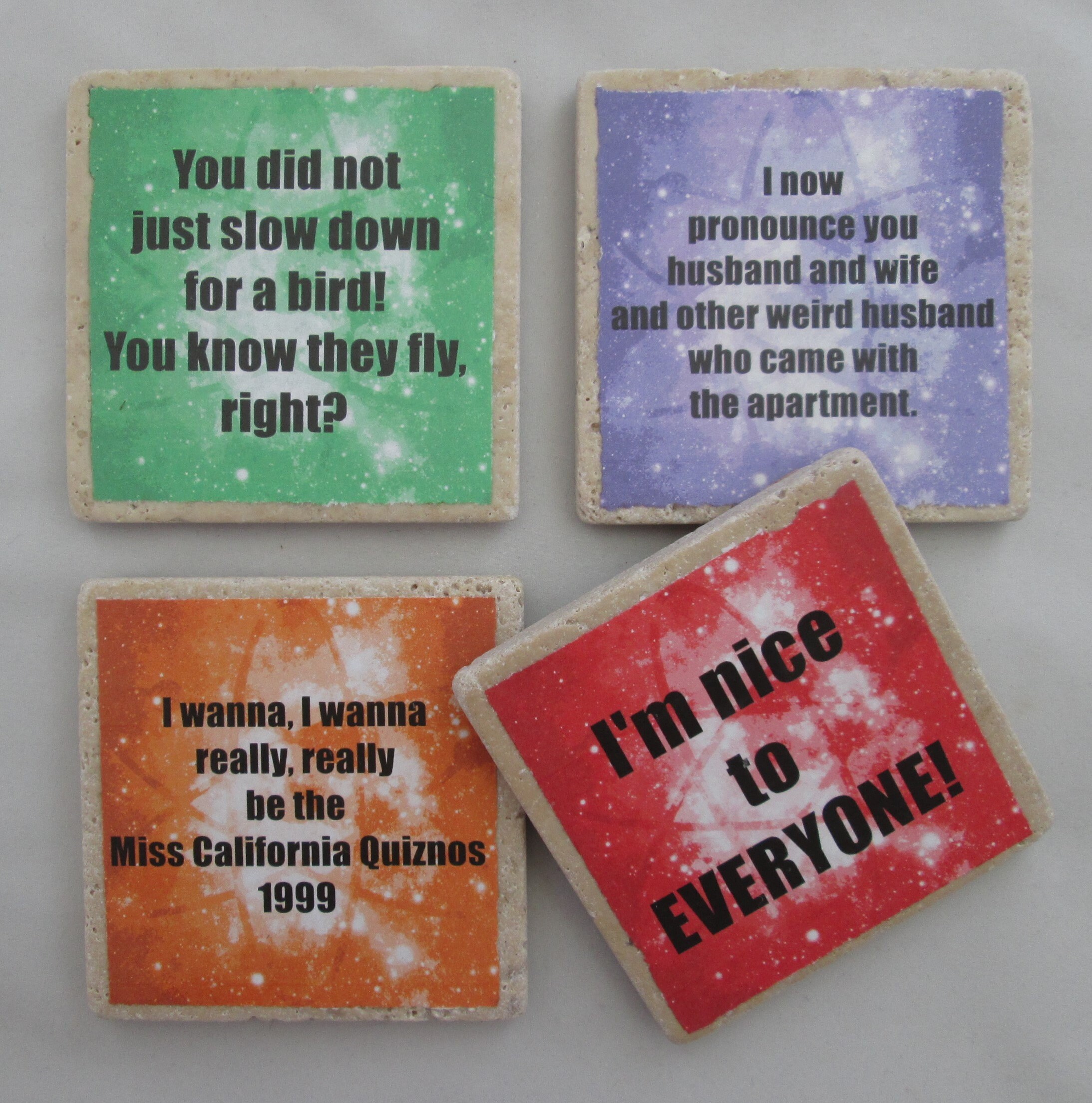 Big Bang Theory Coasters Bernadette Quotes Set Of 4 Tbbt Etsy