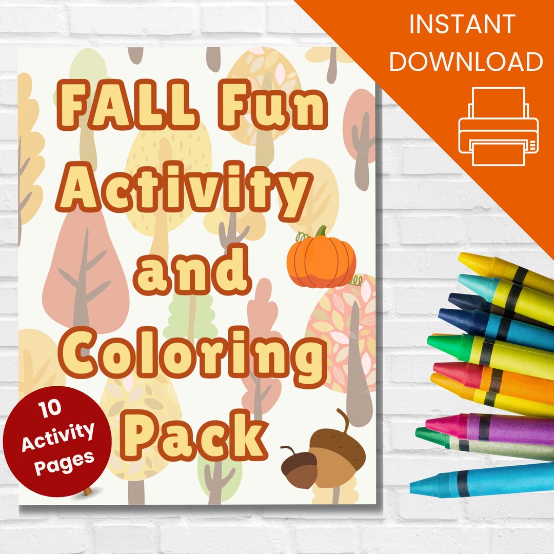 Fall Activity Pack for Kids, Autumn Coloring Pages (digital Download ...