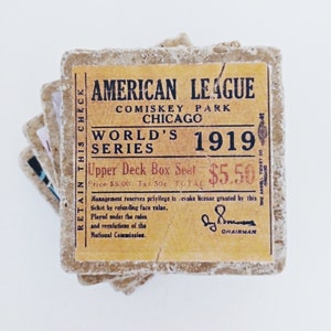 Chicago White Sox Ticket Stub Untersetzer - 4er-Set - Retro Baseball Erinnerungsstücke, perfektes MLB Fan Geschenk