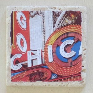 Chicago Landmark Coasters-set of 4-Chicago Theater, Sears Tower, Art Institute, Navy Pier, the Bean, beer coaster, moving gift, housewarming