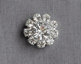 100 Rhinestone Buttons Crystal Button Wedding Invitation Brooch Bouquet Hair Flower Comb Clip FREE Combine Shipping US BT053