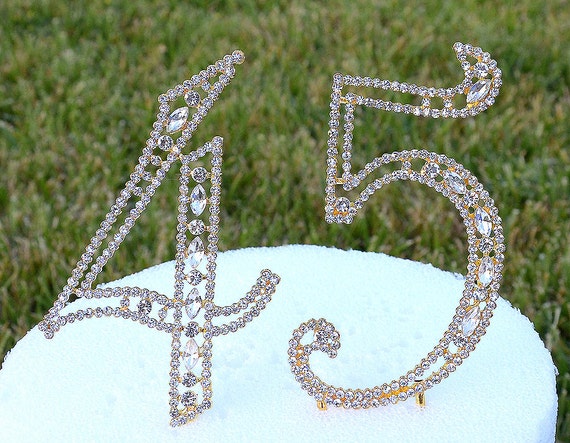 5/" Crystal Rhinestone Number Ten 10 Silver Cake Topper Top Tenth Birthday Party