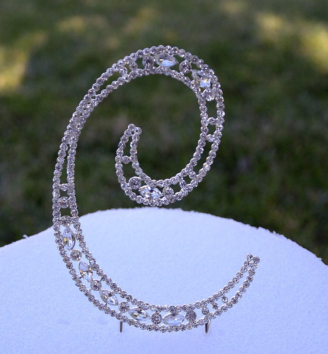Large 5 Crystal Rhinestone Silver Cake Topper Letter - Etsy